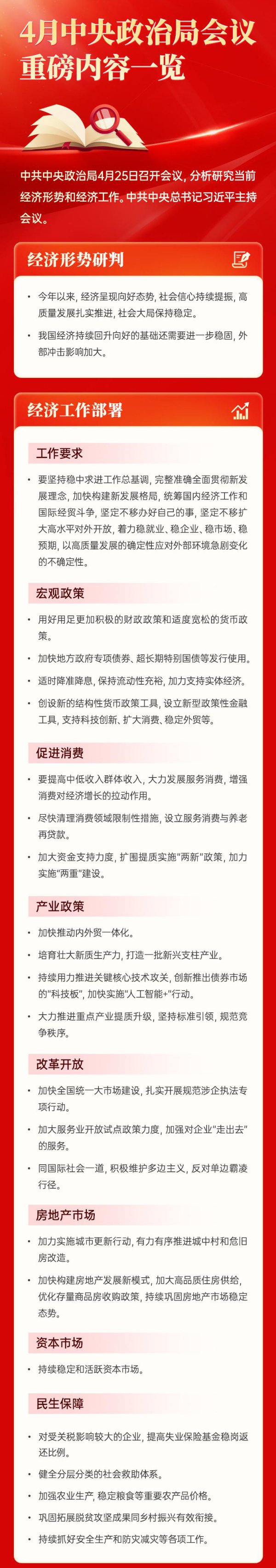 一直牛配资 中央政治局重磅定调！事关当前经济形势研判、楼市、股市